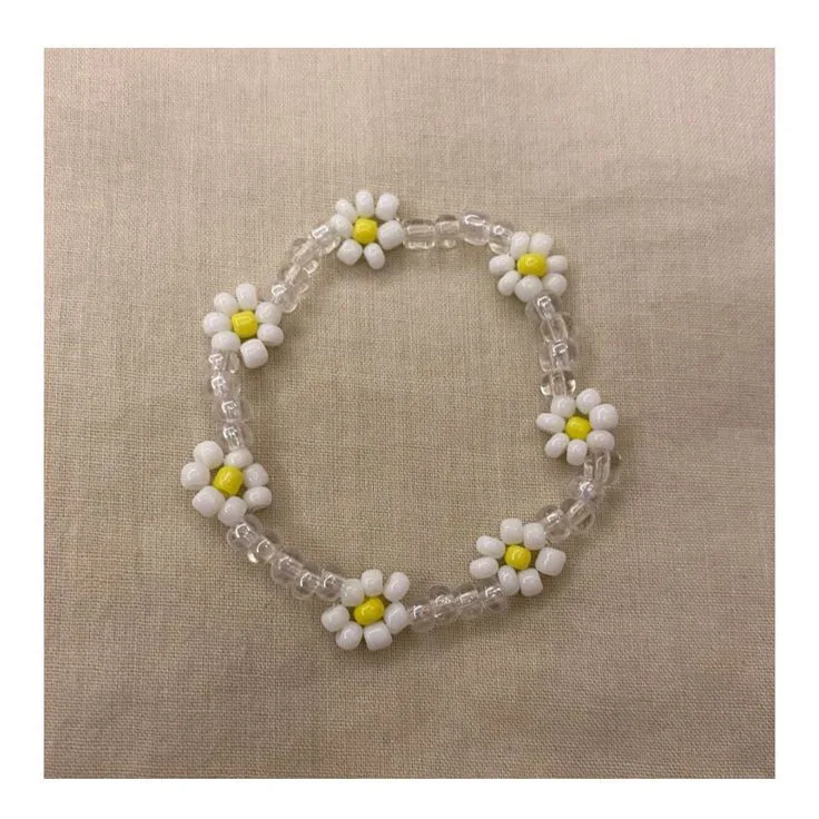 gelang manik manik bentuk bunga